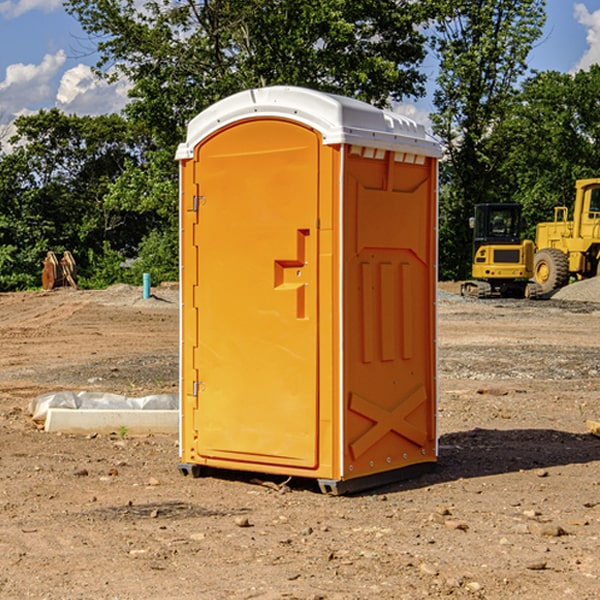 how often are the portable restrooms cleaned and serviced during a rental period in Tinicum